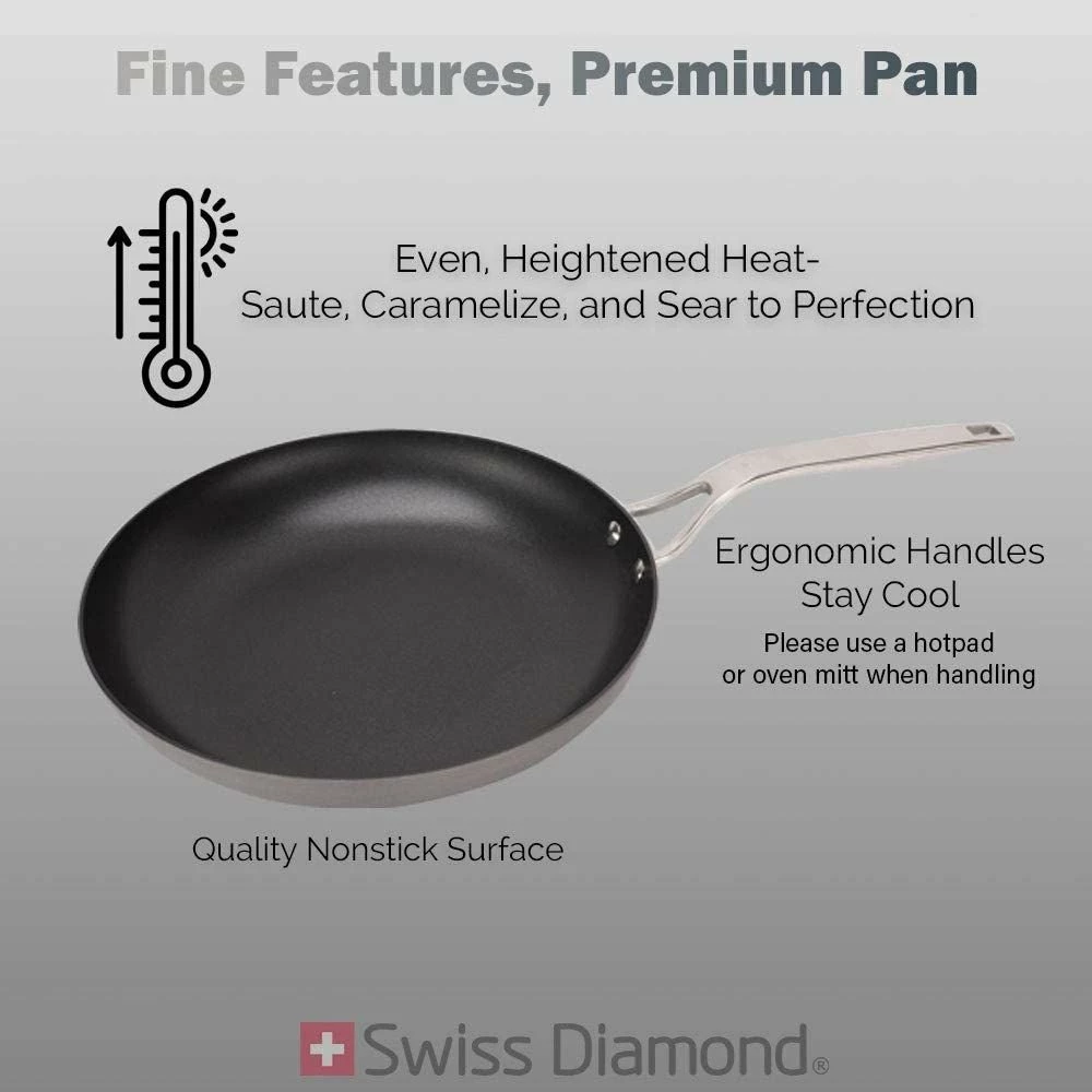Swiss Diamond | Hard Anodized Induction 8" Nonstick Frypan 4 Swiss Diamond | Hard Anodized Induction 8" Nonstick Frypan - Image 4