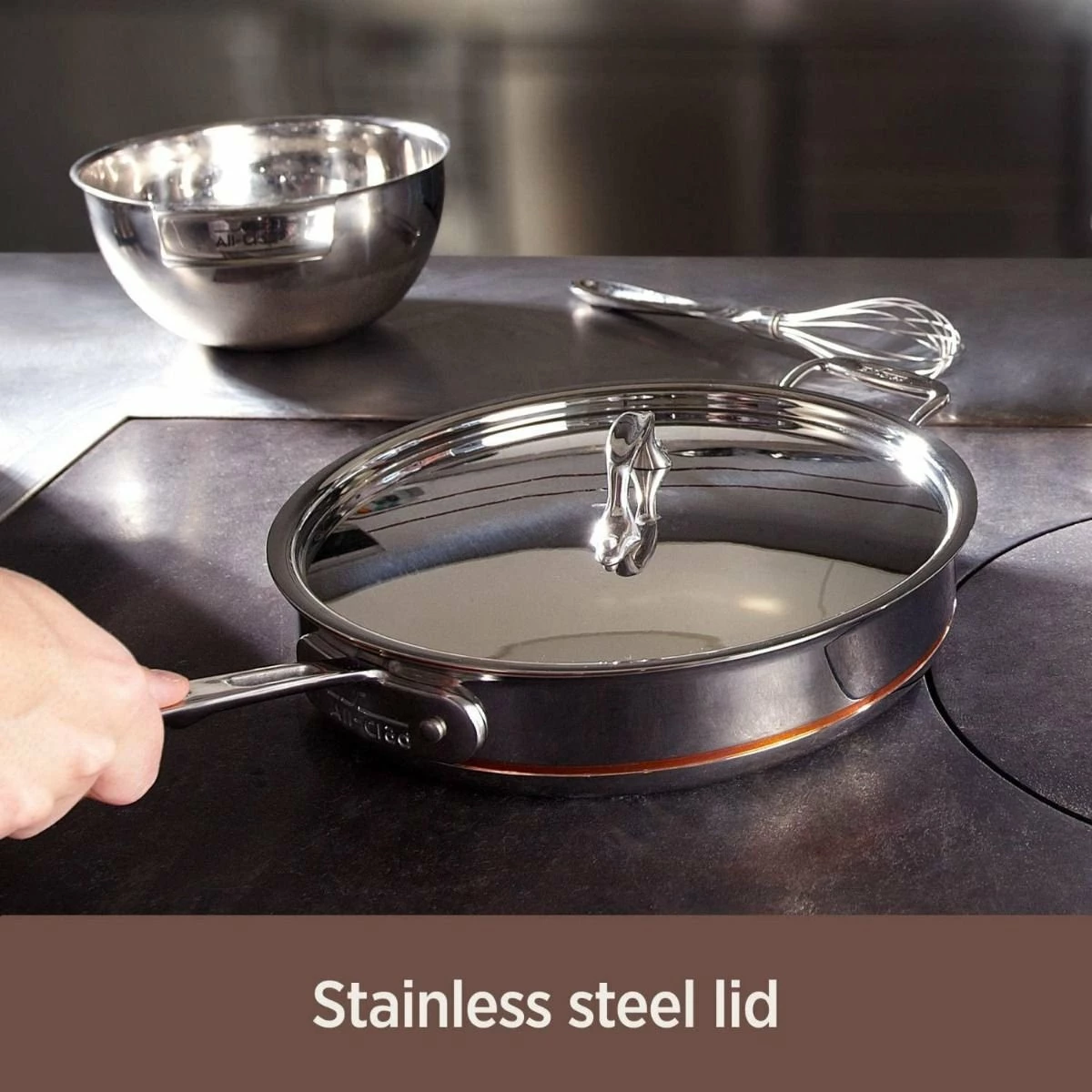 All-Clad Copper Core 5-Ply Bonded Stainless Steel 3 Qt Saute Pan With Lid 5 All-Clad Copper Core 5-Ply Bonded Stainless Steel 3 Qt Saute Pan With Lid - Image 5