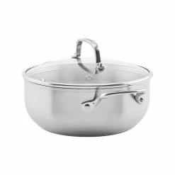 KitchenAid Non-Electrics KitchenAid 4 Qt. Stainless Steel 3-Ply Casserole Dish/Pan With Lid -Swiss Diamond shop 71whcsooi3l. ac sl1500