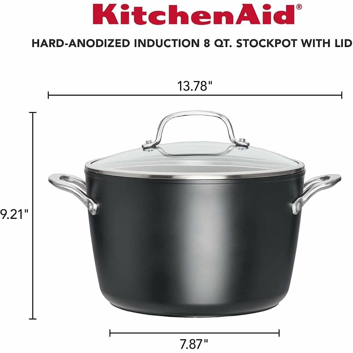 KitchenAid Non-Electrics KitchenAid Nonstick Hard Anodized Induction Stockpot With Lid | 8 Qt. - Image 6