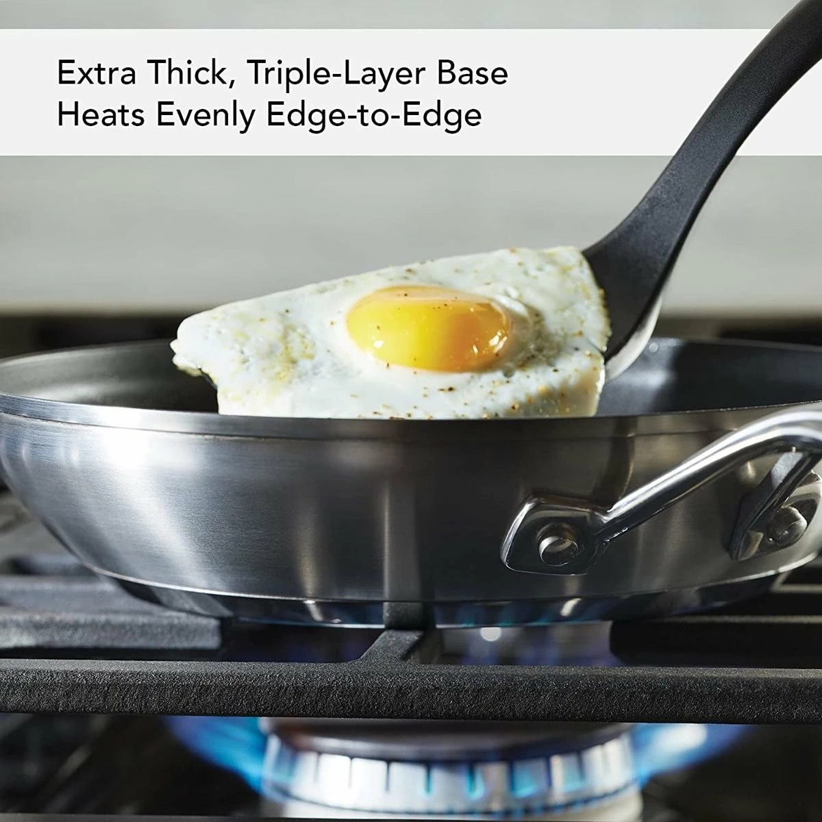 KitchenAid Non-Electrics KitchenAid Stainless Steel 3-Ply Base Fry Pan | 9.5" 5 KitchenAid Non-Electrics KitchenAid Stainless Steel 3-Ply Base Fry Pan | 9.5" - Image 5