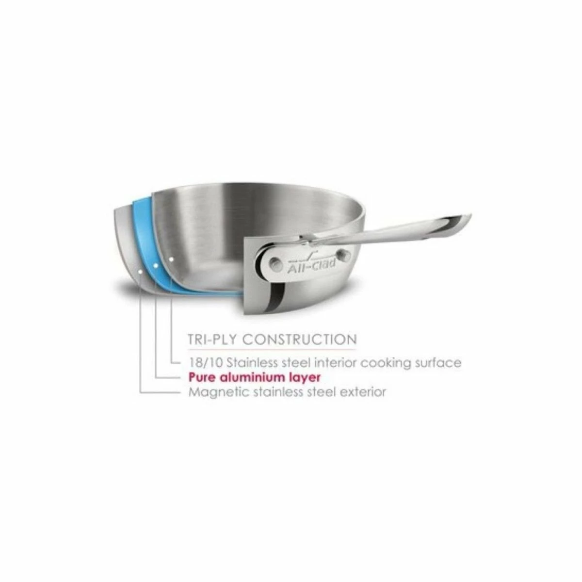 All-Clad D3 Stainless Steel Fry Pan & Lid | 12" - Image 2