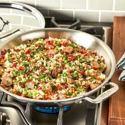 All-Clad D3 Stainless Steel 3-Quart Universal Pan With Lid -Swiss Diamond shop allcladd3unvrlpan3qavshs22 vnd