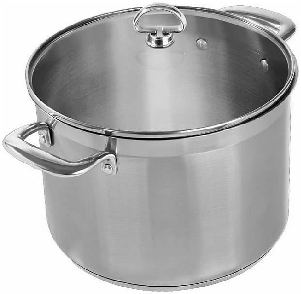 Chantal 21 Steel Induction Stock Pot W/ Glass Lid - 8 Quart 1 Chantal 21 Steel Induction Stock Pot W/ Glass Lid - 8 Quart