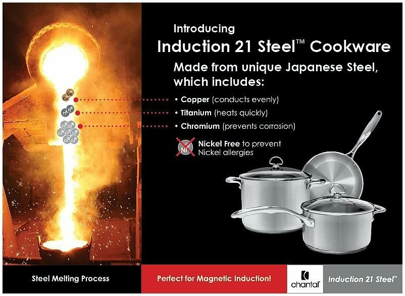 Chantal 21 Steel Induction Casserole Pot W/ Glass Lid - 6 Quart 2 Chantal 21 Steel Induction Casserole Pot W/ Glass Lid - 6 Quart - Image 2