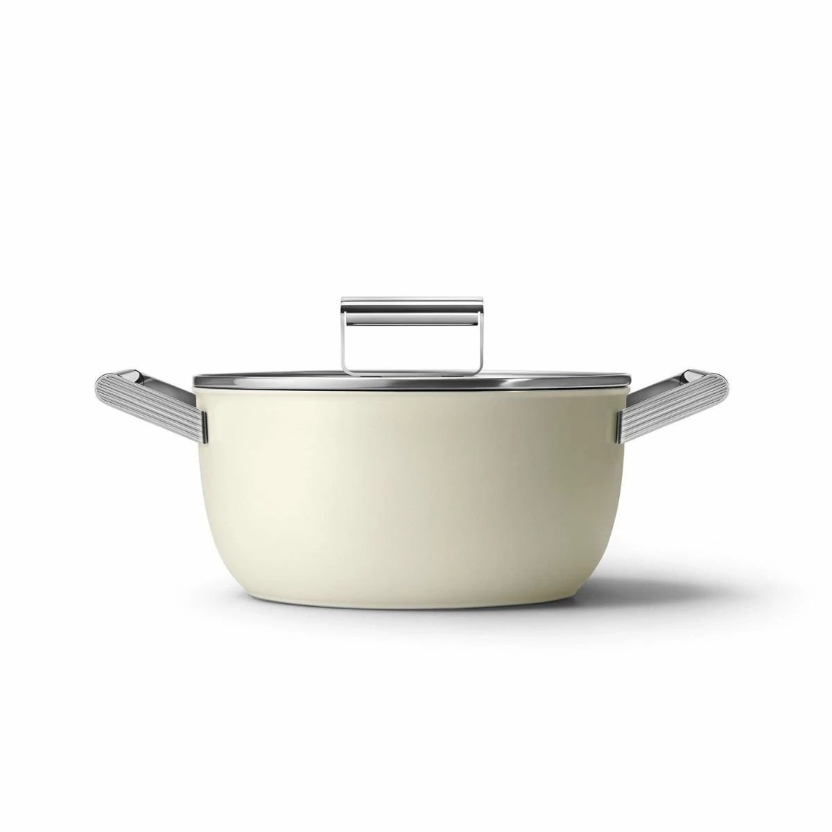SMEG 5 Qt. Nonstick Casserole Dish With Lid | Cream