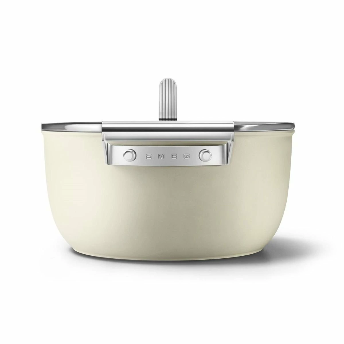 SMEG 5 Qt. Nonstick Casserole Dish With Lid | Cream - Image 3