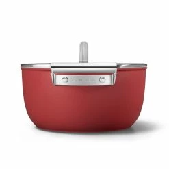 SMEG 5 Qt. Nonstick Casserole Dish With Lid | Red -Swiss Diamond shop ckfc2411rdm 5