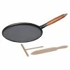 Staub 11" Cast Iron Crepe Pan With Spreader & Spatula | Matte Black