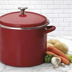 Alternative view of Cuisinart Chef's Classic 12-Quart Enamel On Steel Stockpot With Cover | Red