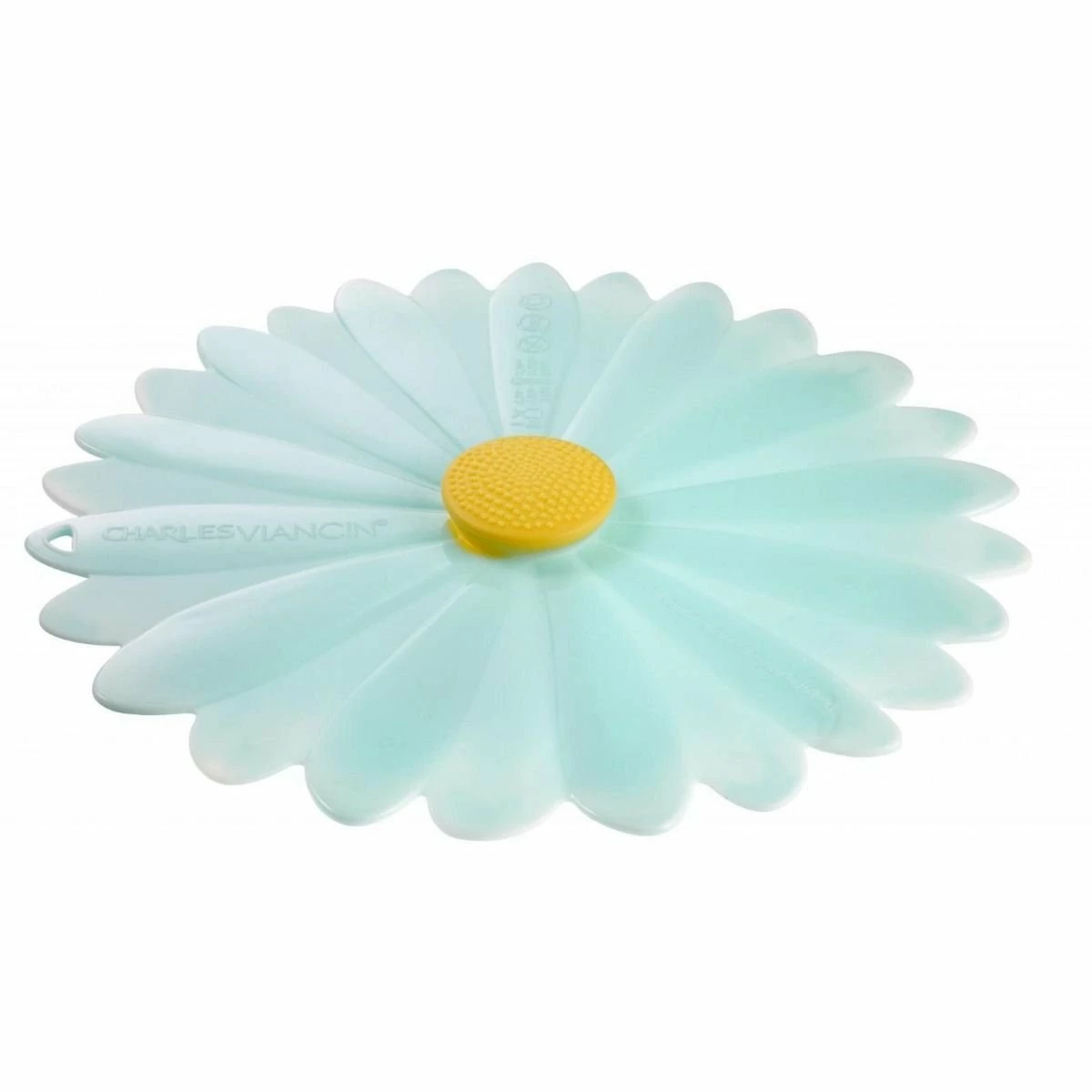 Charles Viancin Silicone Lid | 11" Daisy (Aqua With White) 1 Charles Viancin Silicone Lid | 11" Daisy (Aqua With White)