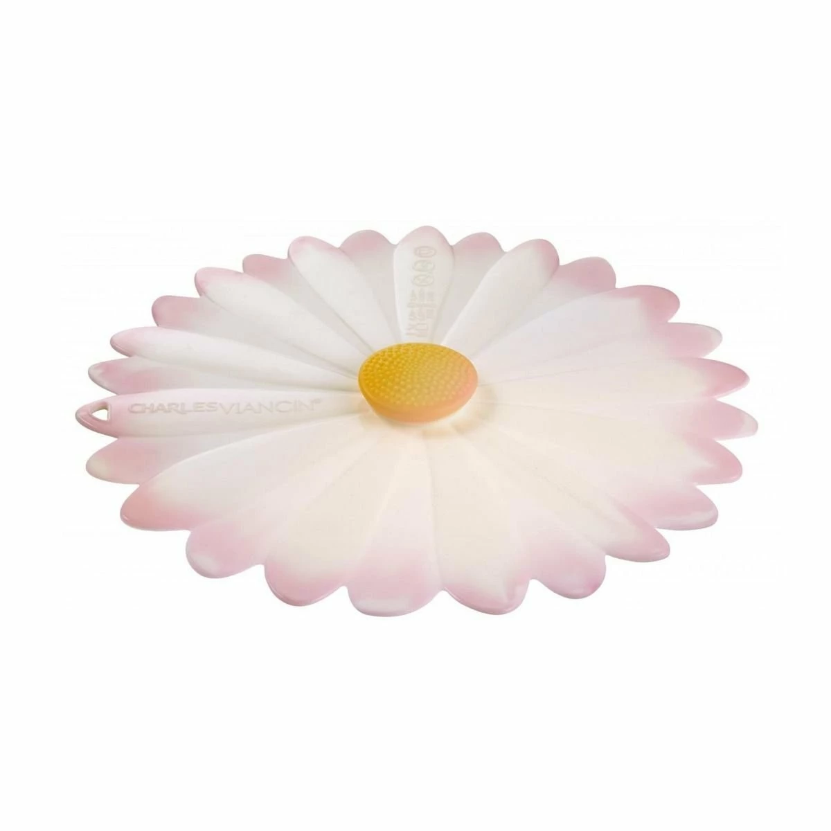 Charles Viancin Silicone Lid | 9" Daisy (White With Pink) 1 Charles Viancin Silicone Lid | 9" Daisy (White With Pink)