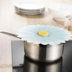 Charles Viancin Silicone Lid | 11" Daisy (Aqua With White) 6 Charles Viancin Silicone Lid | 11" Daisy (Aqua With White) -Swiss Diamond shop daisy life 1