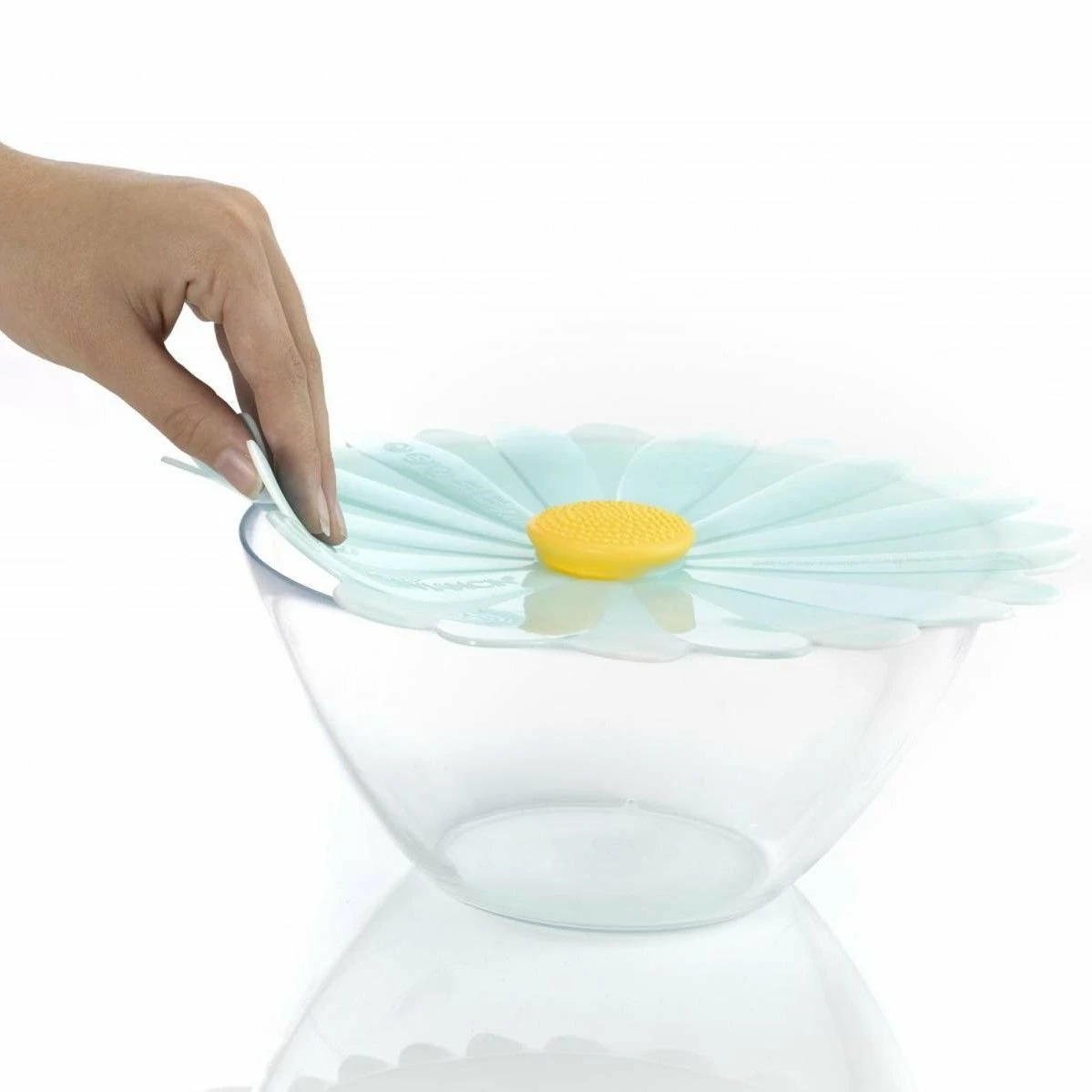 Charles Viancin Silicone Lid | 11" Daisy (Aqua With White) 2 Charles Viancin Silicone Lid | 11" Daisy (Aqua With White) - Image 2