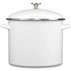 Cuisinart Chef's Classic 16-Quart Enamel On Steel Stockpot With Cover | White