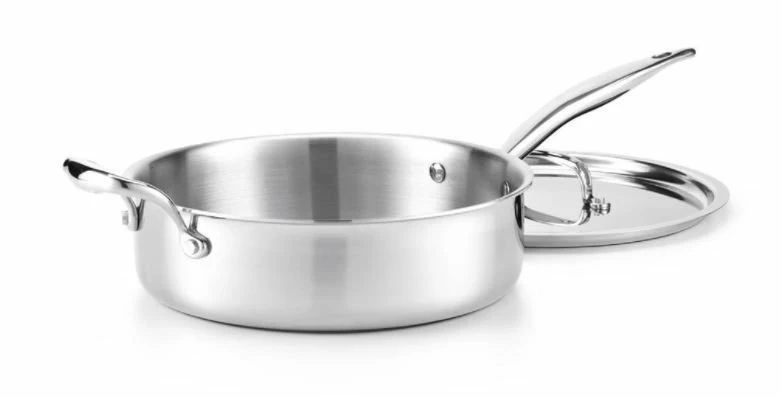 Heritage Steel Cookware Stainless Steel Deep Saute Pan With Cover | 4 Qt. - Image 3