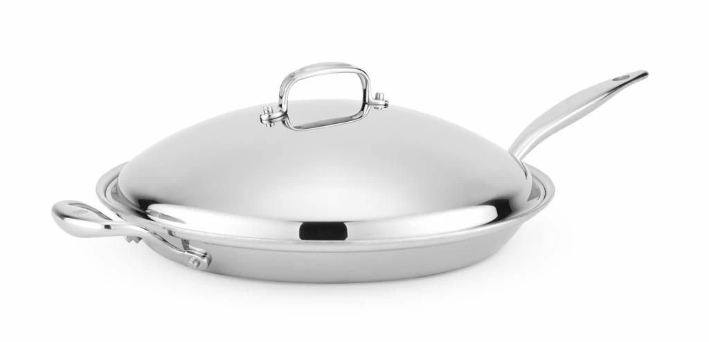 Heritage Steel Cookware Stainless Steel French Skillet With Lid | 13.5" 1 Heritage Steel Cookware Stainless Steel French Skillet With Lid | 13.5"