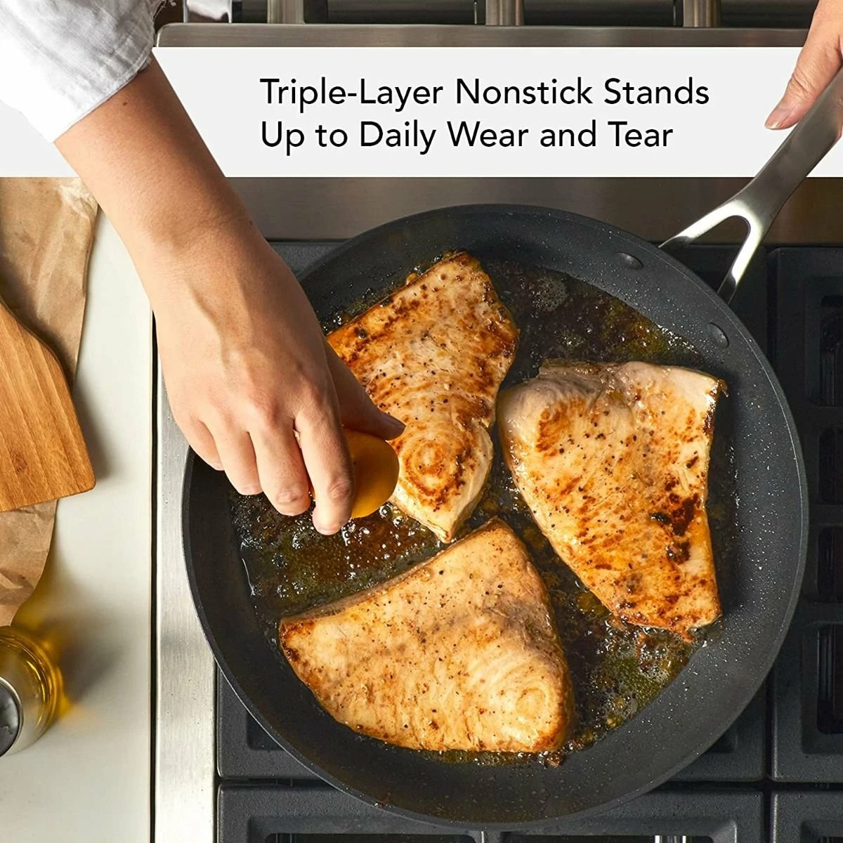 KitchenAid Non-Electrics KitchenAid 12.25" Hard Anodized Induction Fry Pan/Skillet With Lid | Nonstick - Image 8