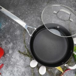 Alternative view of Swiss Diamond | Hard Anodized Induction 3-Quart Nonstick Saute Pan With Glass Lid