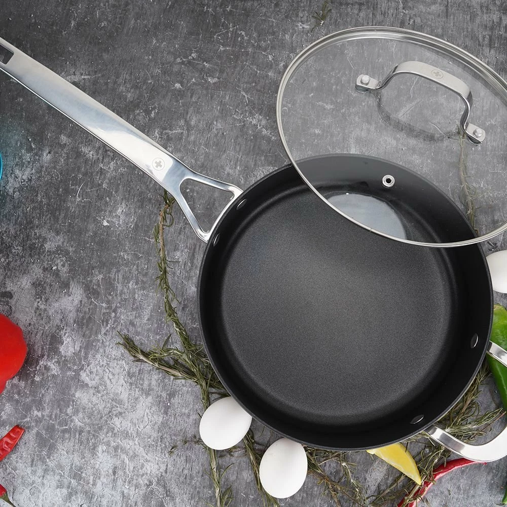 Swiss Diamond | Hard Anodized Induction 3-Quart Nonstick Saute Pan With Glass Lid 2 Swiss Diamond | Hard Anodized Induction 3-Quart Nonstick Saute Pan With Glass Lid - Image 2