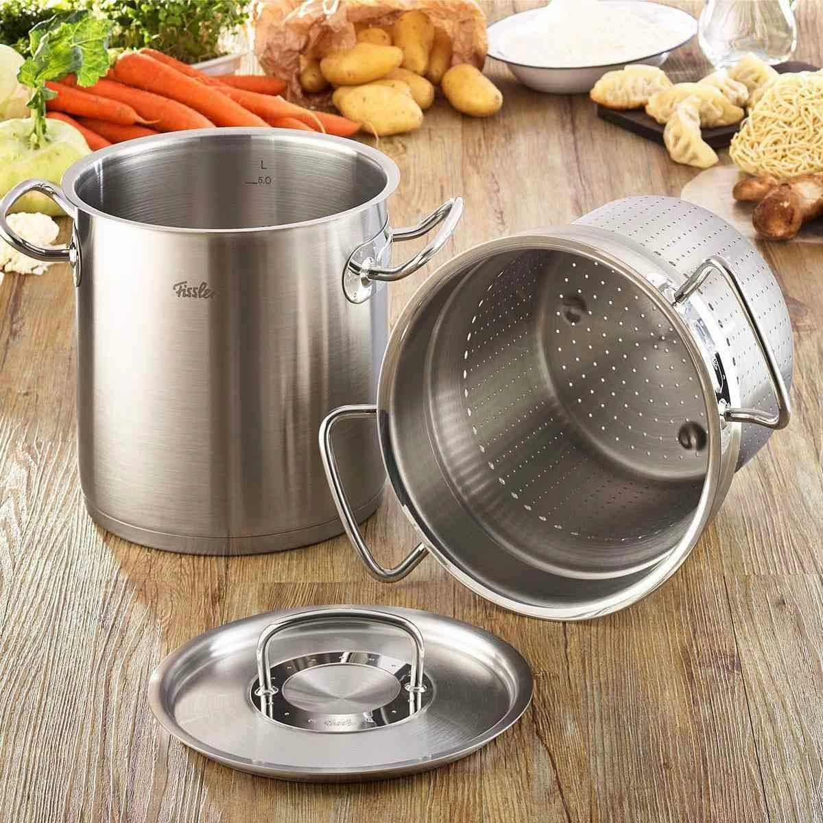 Fissler Original-Profi Collection Stainless Steel Multipot With Steamer Insert + Lid | 6.3 Qt. - Image 3