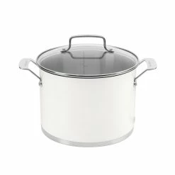 Cuisinart Matte White Stainless Steel Stockpot With Cover | 6 Qt.