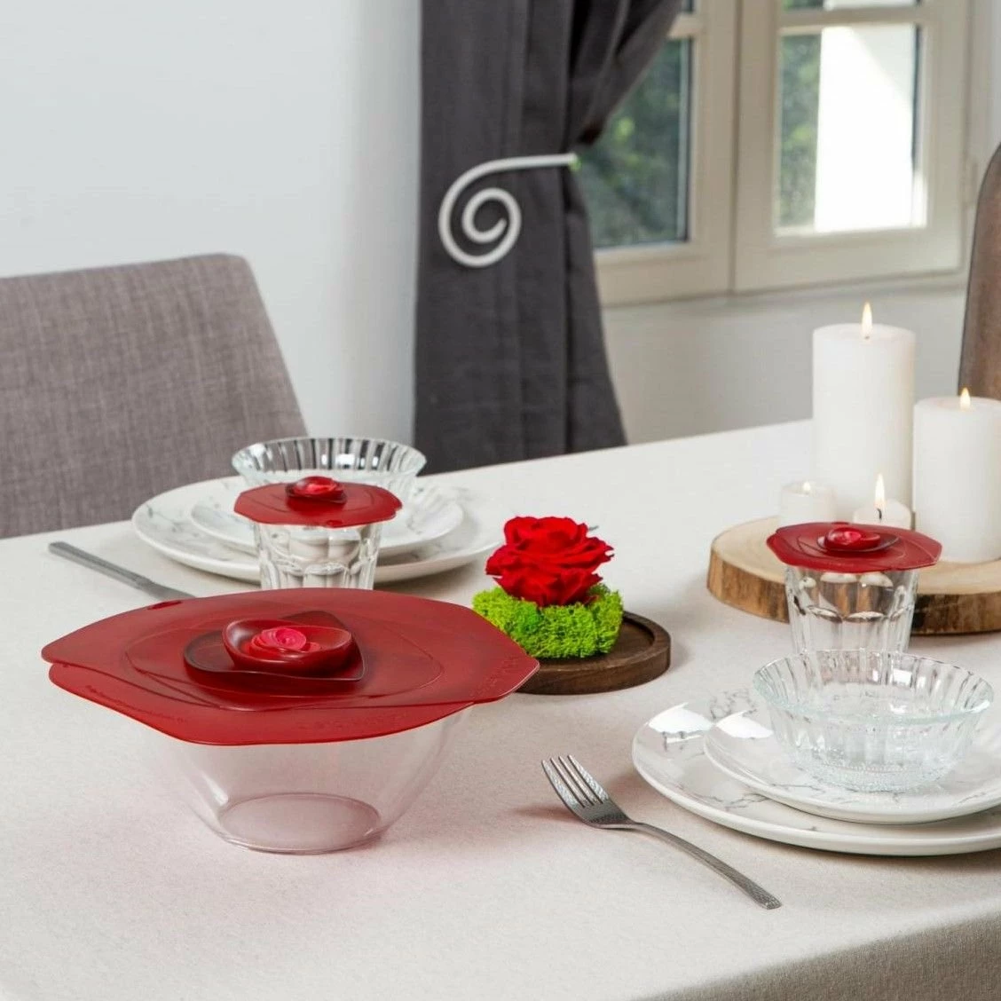 Charles Viancin Silicone Lid | 9" Rose (Dark Red) 2 Charles Viancin Silicone Lid | 9" Rose (Dark Red) - Image 2
