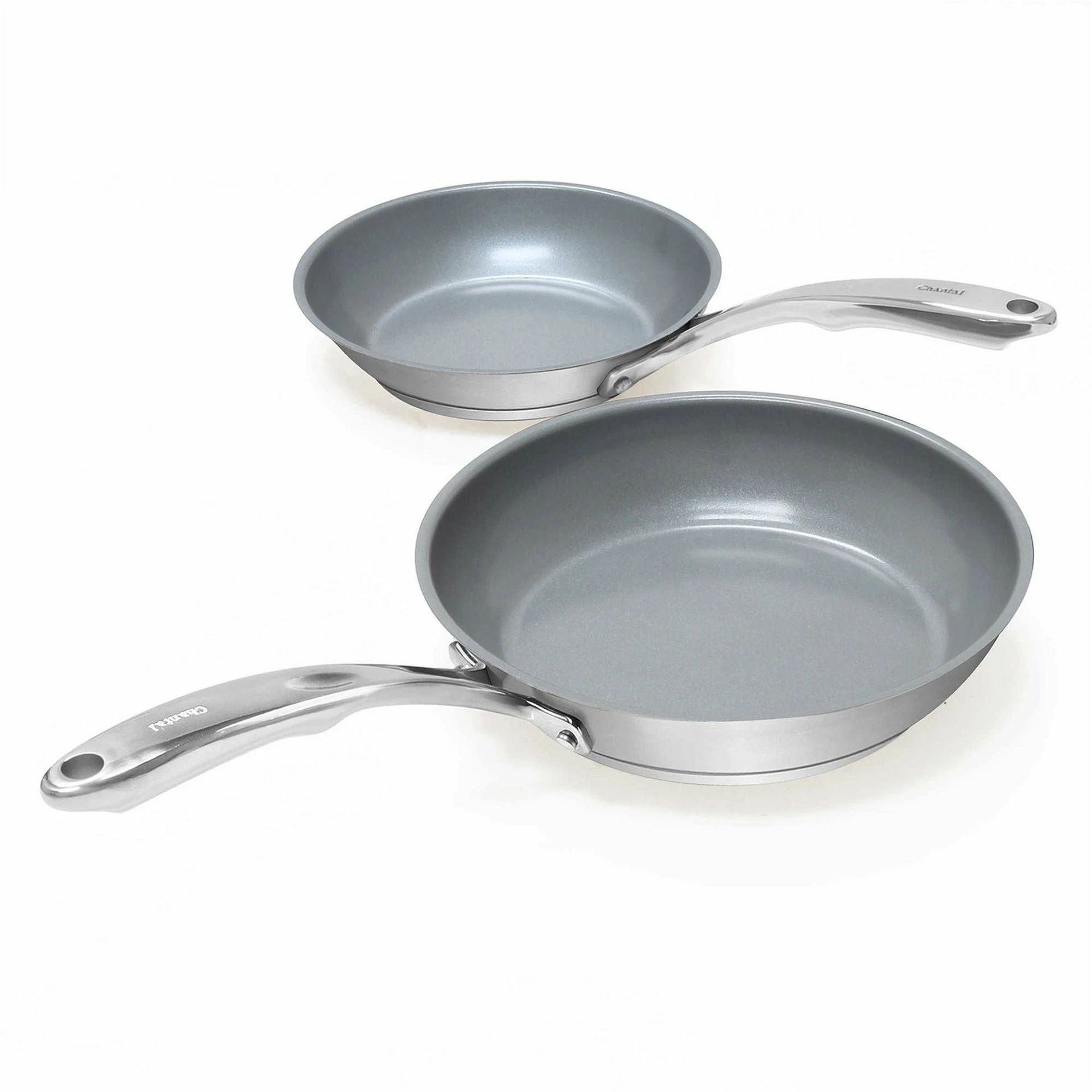 Chantal Set Of 2 Ceramic Coated Fry Pans | 8" & 10" 1 Chantal Set Of 2 Ceramic Coated Fry Pans | 8" & 10"