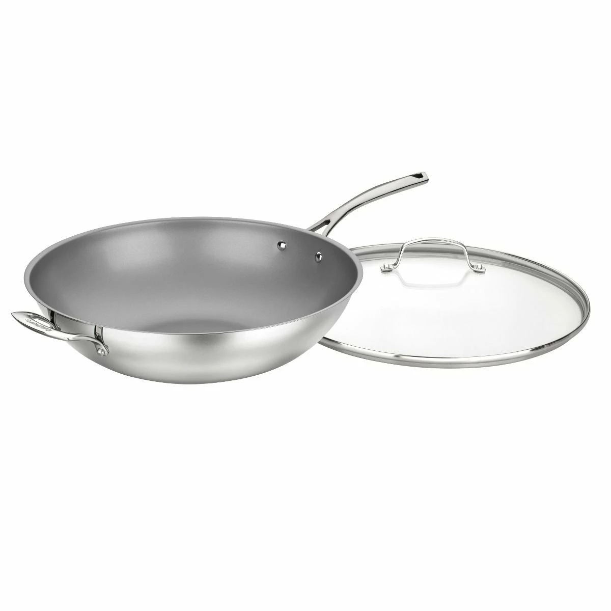 Cuisinart Forever Stainless Nonstick Stir Fry Pan With Helper Handle & Cover | 14" - Image 2