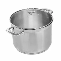 Alternative view of Chantal Induction 21 Stock Pot With Pasta/Steamer Insert + Glass Lid | 8 Qt.