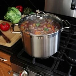 Chantal Induction 21 Stock Pot With Pasta/Steamer Insert + Glass Lid | 8 Qt. -Swiss Diamond shop stockpot85
